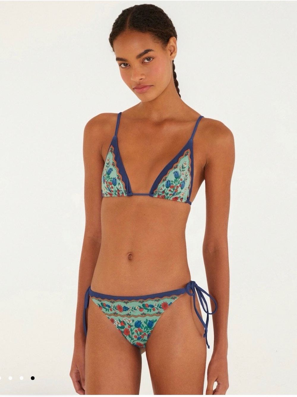 FARM Rio Blue Floral Triangle Bikini Set